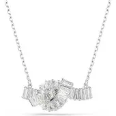 Swarovski Pendentif Matrix, Taille Baguette, Noeud, Blanc, Métal Rhodié