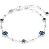 Swarovski Bracelet Imber, Taille Ronde, Bleu, Métal Rhodié