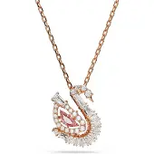 Swarovski Chaîne 'Swan' or rose / rose / transparent