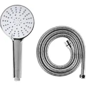Beliani Pomme de douche avec flexible, finition argent métallique, 5 modes de jet, style moderne, accessoires de salle de bain