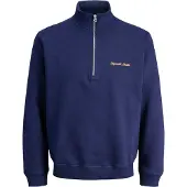 Jack & Jones Norrebro Emb Half Zip Sweatshirt Bleu S Homme