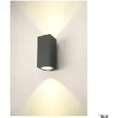 SLV Enola Square L Up/Down LED Applique murale anthracite CCT 3000/4000K Couleur de lumière réglable IP65