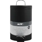 MSV Poubelle Noire 3l Pédale Et Seau Amovible -