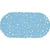 MSV Tapis Fond de baignoire PVC GALETS 35x68cm Bleu Ciel