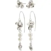 Pilgrim Boucles d'oreilles 'Luis' argent / blanc