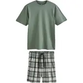 Next Pyjama court beige / olive / noir