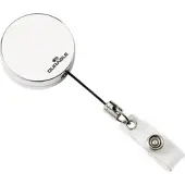 Durable Jojoband CHROME, pour porte-badges/porte-noms, boucle à bouton-pression, pince de fixation, L 800 x l 40 mm, métal chromé, argent, 10 pièces