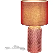 Globo Lampe de table, verre textile, rouge, H 50 cm