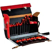 Bahco Leather Composition Of Isolated Tools Inside A Briefcase 19 Units Rouge