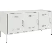 vidaXL Armoire TV blanc 100,5x39x50,5 cm Acier