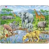 Larsen Puzzle Animaux - Savane africaine, 65 pièces.