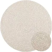 vidaXL Tapis ZIZUR Crème Ø 120 cm Aspect jute Intérieur et extérieur