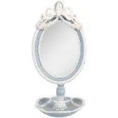 Clayre & Eef Miroir de table 14x14x28 cm bleu plastique