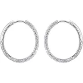 Thomas Sabo Boucles d'oreilles 'Creolen Weißer Zirkonia Groß Dünn' argent