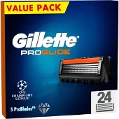 Gillette ProGlide pour hommes – Paquet de 24 recharges avec tondeuse de précision et 5 lames anti-friction