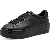 Tamaris Damen Leder Plateau Sneaker Schwarz