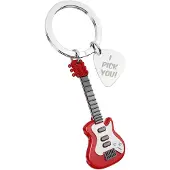 Metalmorphose Schlüsselanhänger E-Gitarre, Rouge, Argent