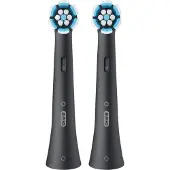 Braun iO : 2 brosses de rechange noires pour brosse à dents électrique, modèle douceur