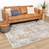 FRAAI Tapis lavable - Nova Medallion Gris Clair | 200x290 cm | Rectangulaire | Pile courte