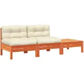 vidaXL Canapé de jardin avec coussins et repose-pied 2 places