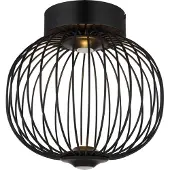 Globo Lighting Plafonnier noir Galway cage simple Ø 30cm