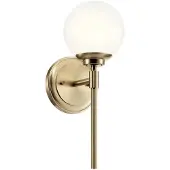 Kichler Elstead Benno Wandleuchte G9 Champagnerbronze Opalglas weiss IP44 (G9)