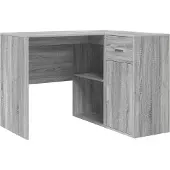 vidaXL Bureau d'angle avec tiroirs, coloris Sonoma, dimensions 102 x 88 x 75 cm
