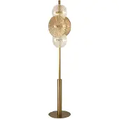 Searchlight Lampadaire Wagon Wheel 6Lt, bronze avec verre clair et ambre
