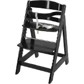 Roba Chaise haute d'escalier Sit Up III, évolutive de la chaise haute pour bébé à la chaise pour adolescent, bois, noir