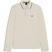 BOSS Polo en piqué de coton avec logo contrastant