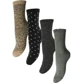 Pieces Chaussettes 'PCSEBBY' beige / olive / noir