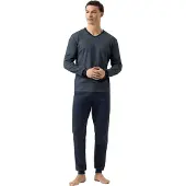 Mey Pyjama long 'Bennison' bleu foncé