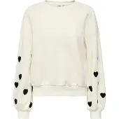 ONLY Sweat-shirt 'ONLMACY' noir / blanc