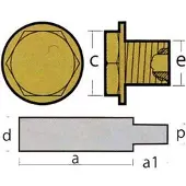 Tecnoseal Scania Ten02201 anode argent 17 mm argent 17 mm