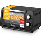 TZS First Austria Mini-four 10 litres | 800 Watt | Jusqu'à 230 degrés, réglage de la température en continu | Minuterie 60 minutes | 2 hauteurs d'enfournement | Porte double vitrage | Mini-four *