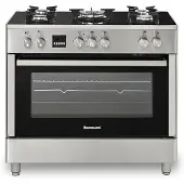 Ravanson KWGE-K90 Glass Inox gas-electric cooker