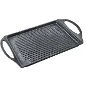 Supreme Cast Aluminum Griddle Stone Striped 28x22 Cm Argenté