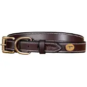 Dyon Flat Leather Dog Collar Marron 45 cm
