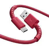 Fresh 'n rebel Flexwave Silicone Braided Câble Usb-a Vers Usb-c 2 M Berry Red
