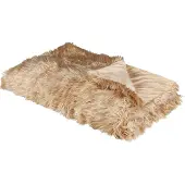 Beliani Couvre-lits DELICE Tissu 150 x 200 cm Marron clair