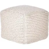 Beliani Pouf DAMAN Beige clair Coton