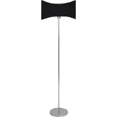 Beliani Lampadaire en métal argenté et noir abat-jour en fausse soie style moderne contemporain