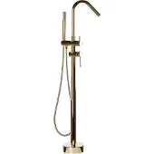 Beliani robinet de salle de bain or free standing chrome doré 115 cm moderne