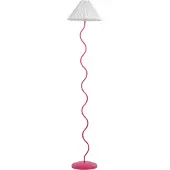 Beliani Lampadaire base métal rose et blanc abat-jour plié en plastique style rétro vintage