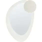 Beliani Miroir AUDES Velours Blanc cassé