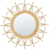 Beliani Miroir TELAKIA Rotin Naturel