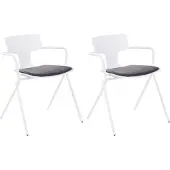 Beliani Lot de 2 chaises de salle à manger Manson Noir/Blanc Lumarko !