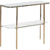 Beliani Console Calvert Effet Marbre Doré