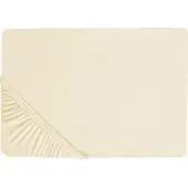 Beliani Drap-housse coton beige 160 x 200 cm JANBU (160 x 200 cm)
