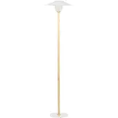 Beliani Lampadaire abat-jour en métal blanc cadre en bois de chêne style scandinave minimaliste